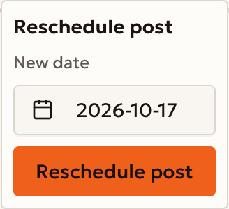 The reschedule window of a post